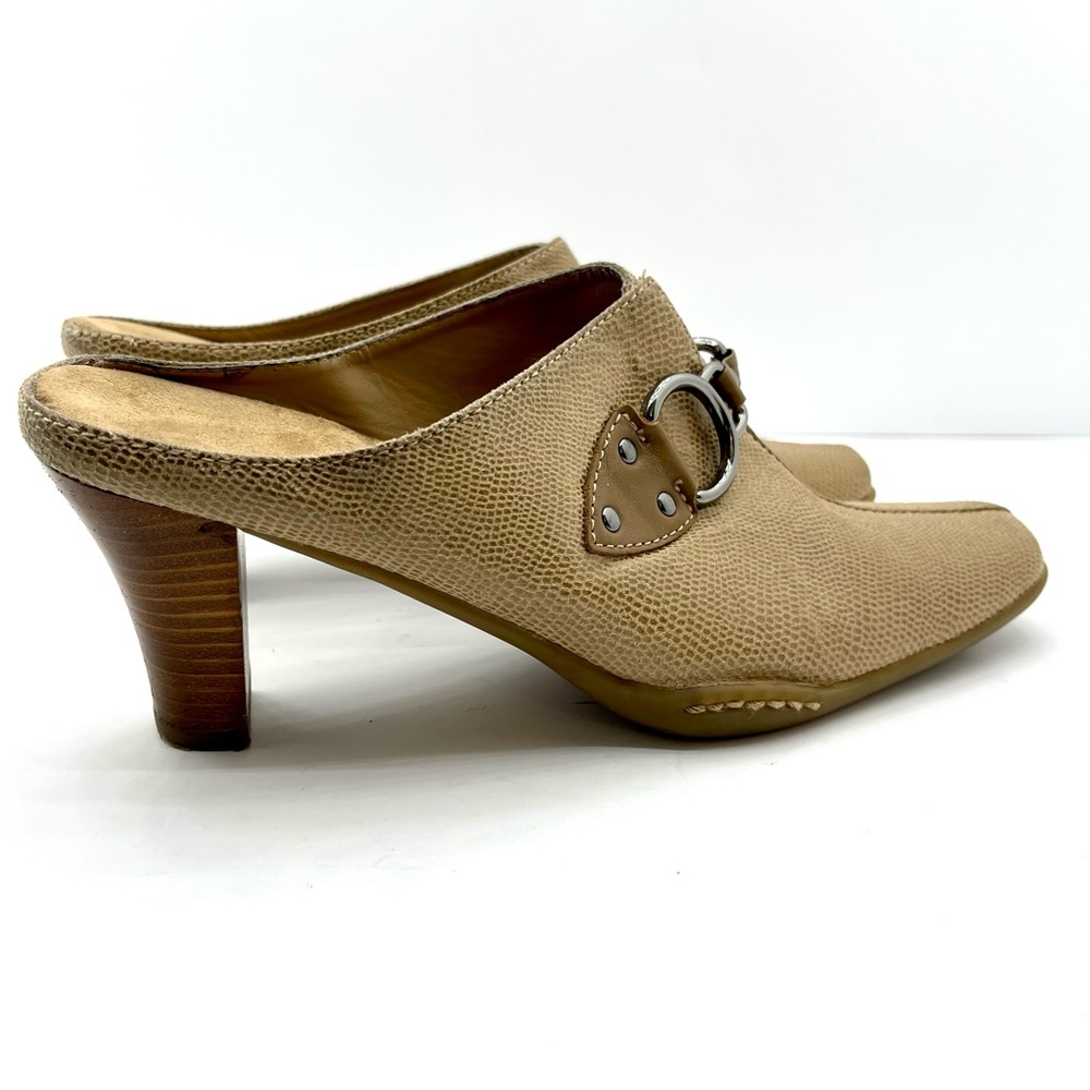 Aerosoles Women’s Size 10 Cream Tan Mules Slip on Shoes Heeled Style Cinchworm